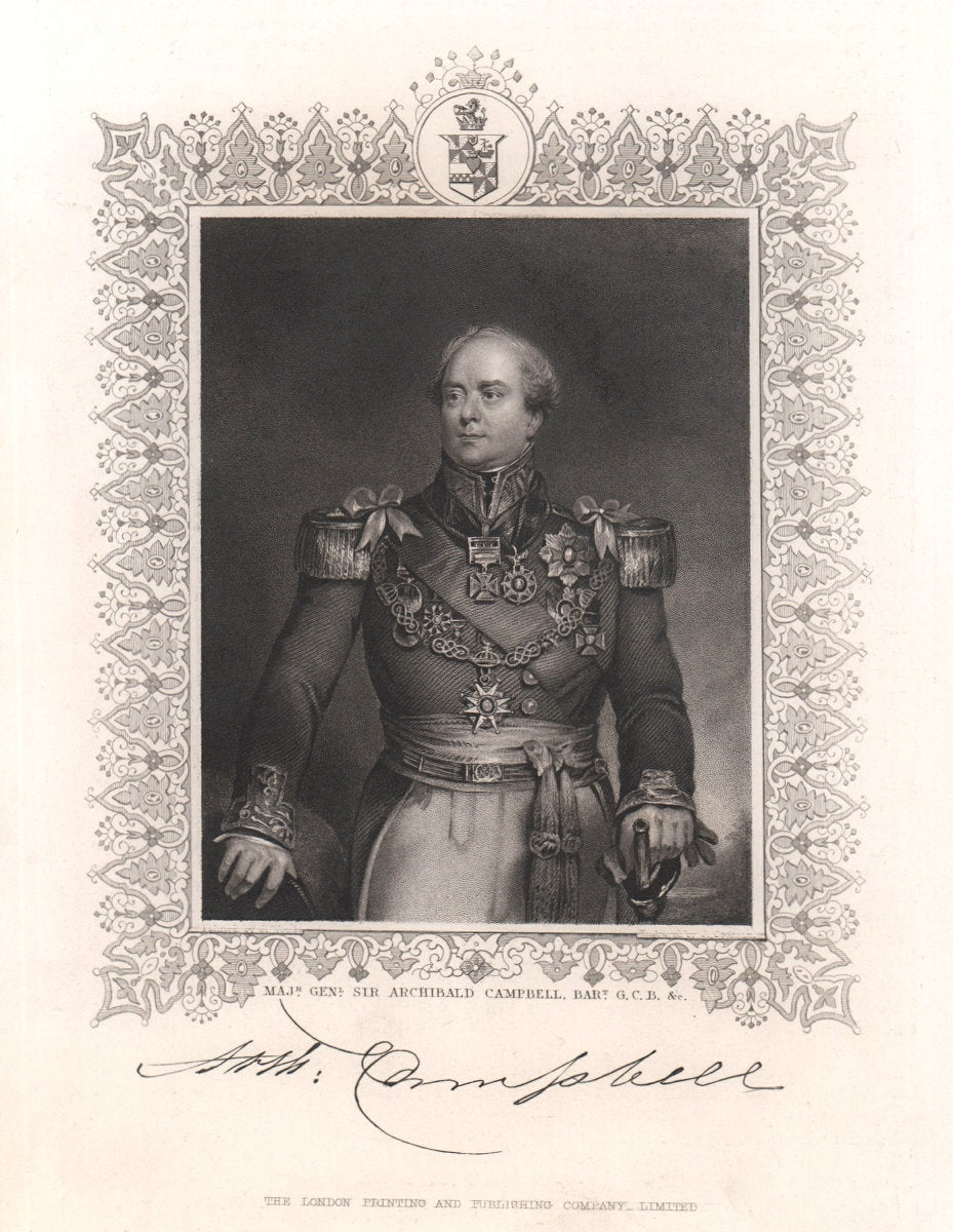Maj-Gen Sir Archibald Campbell. Georgia, Jamaica & Madras Governor. TALLIS c1855